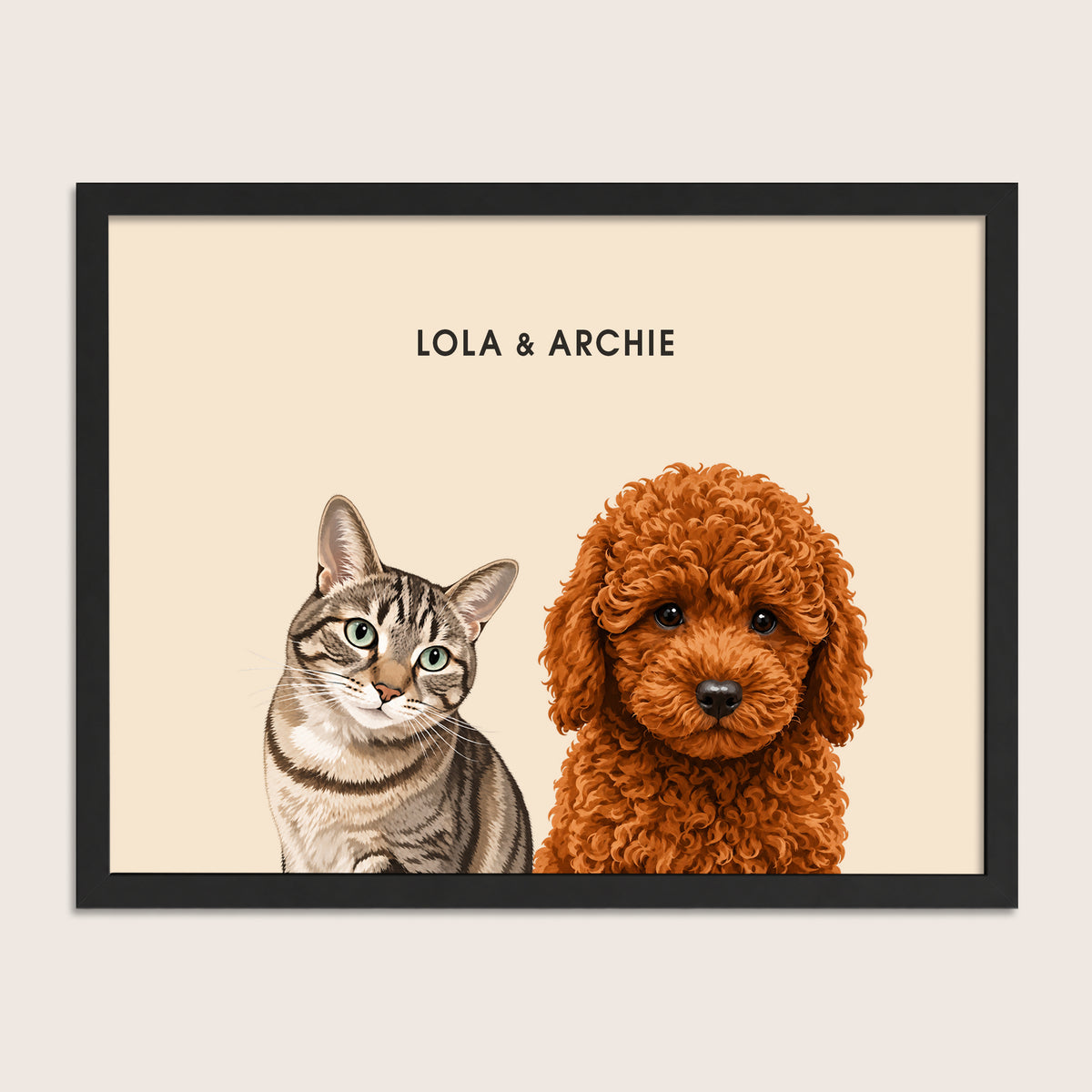 The Signature Pet Portrait - Two Pets (Art Print)