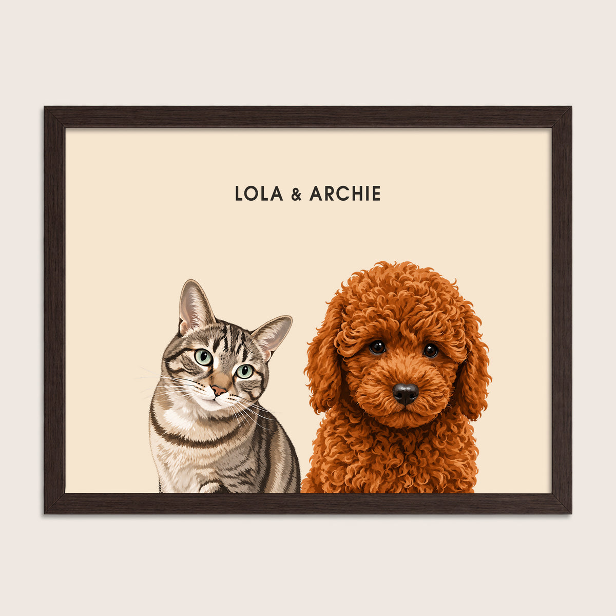 The Signature Pet Portrait - Two Pets (Art Print)