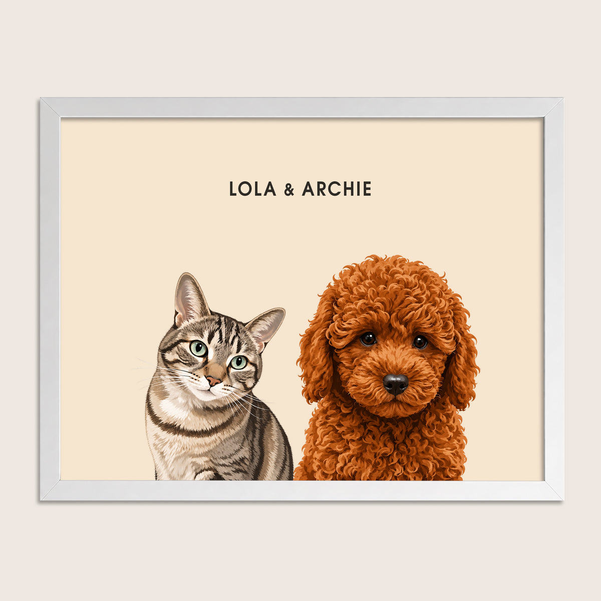 The Signature Pet Portrait - Two Pets (Art Print)