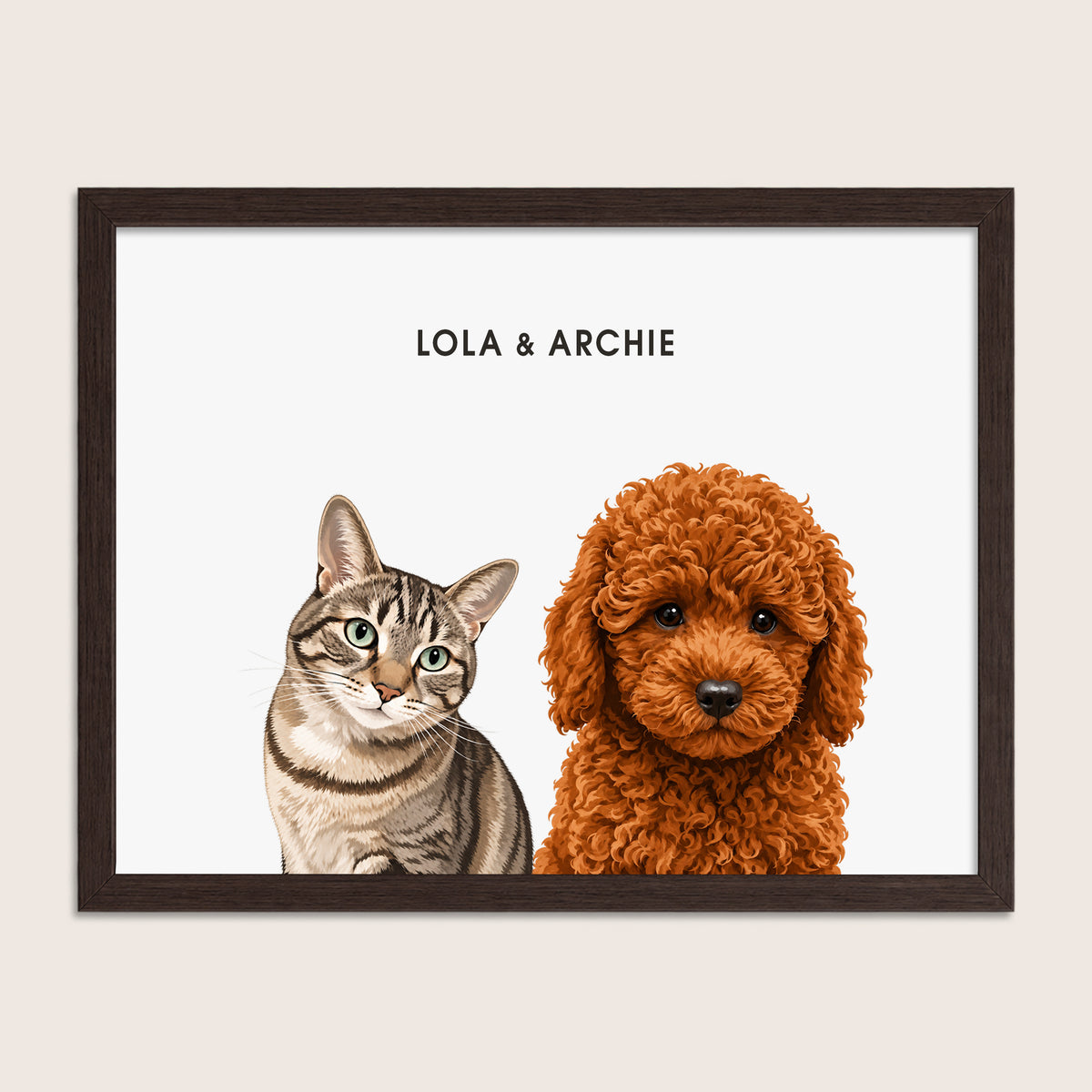 The Signature Pet Portrait - Two Pets (Art Print)