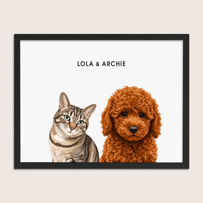 The Signature Pet Portrait - Two Pets (Art Print)