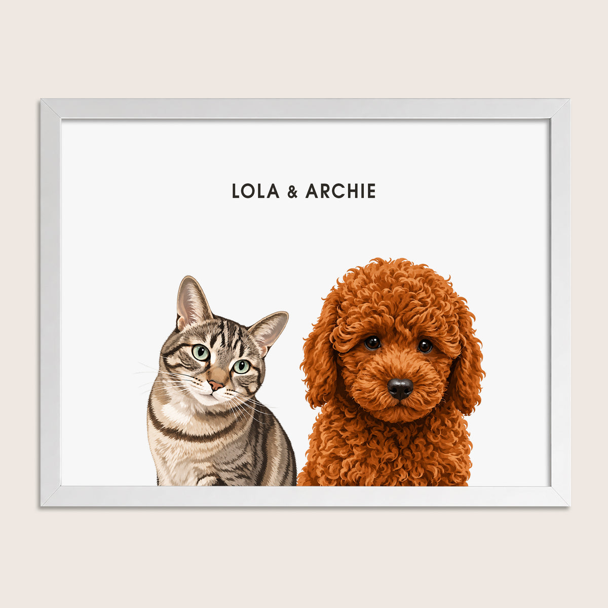 The Signature Pet Portrait - Two Pets (Art Print)