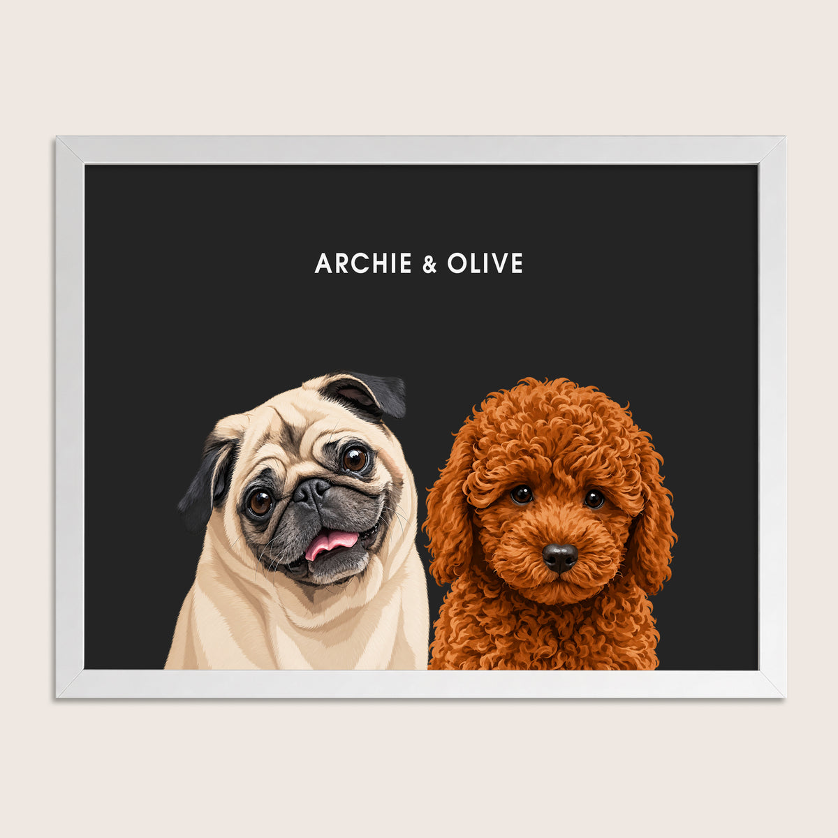 The Signature Pet Portrait - Two Pets (Art Print)